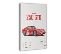 GTQZSAF Impression sur toile Ferrari 250 GTO - Décoration murale pour salon, chambre à coucher - 40 x 60 cm