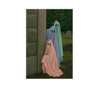 GTQZSAF Impression sur toile représentant un trio de fantômes colorés - Fantôme effrayant gothique (54) - Décoration murale pour salon, chambre à coucher (40 x 60 cm)