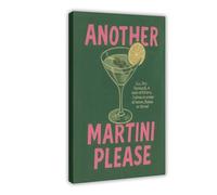 GTQZSAF Poster Another Martini Please - Recette de cocktail rétro (56) - Impression sur toile - Décoration murale pour salon, chambre à coucher - 60 x 90 cm