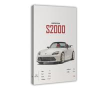 GTQZSAF Poster de voiture Honda S2000 JDM Japon sur toile pour décoration de chambre à coucher, bureau, chambre, cadeau 20 x 30 cm