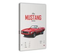 GTQZSAF Poster Ford Mustang 1973 - Motif voiture musclée - Décoration de chambre à coucher, bureau, chambre - Cadeau - 20 x 30 cm