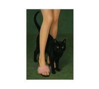 GTQZSAF Poster sur toile représentant un chat noir avec une femme - Art gothique sorcière (18) - Décoration de chambre à coucher, bureau, chambre, cadeau (20 x 30 cm)