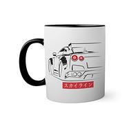 GTR Godzilla R35 JDM Legends japanese Tasse à l'intérieur de couleur noire avec poignée 330ml