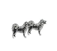 Gtr X2TSBCD16 Boutons de manchette en étain Husky de fabrication anglaise dans une boîte en similicuir, taille unique, Alliage plomb-étain