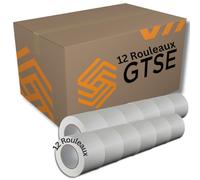 GTSE Lot de 12 rouleaux de ruban adhésif en tissu blanc - 100 mm x 50 m - Ruban adhésif blindé résistant - Ruban adhésif imperméable pour réparer, fixer, regrouper, renforcer et sceller