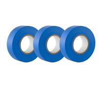 GTSE - Ruban adhésif isolant électrique bleu - 19 mm x 20 m - résistant, autocollant - protèger, regrouper, réparer des câbles - 3 rouleaux