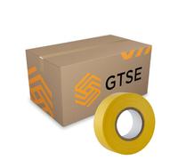 GTSE - Ruban adhésif isolant électrique jaune - 19 mm x 20 m - résistant, autocollant - protèger, regrouper, réparer des câbles - 100 rouleaux
