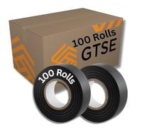 GTSE - Ruban adhésif isolant électrique noir - 19 mm x 20 m - résistant, autocollant - protèger, regrouper, réparer des câbles - 100 rouleaux