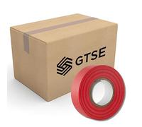 GTSE - Ruban adhésif isolant électrique rouge - 19 mm x 20 m - résistant, autocollant - protèger, regrouper, réparer des câbles - 50 rouleaux