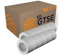 GTSE - Ruban adhésif toilé - Duct tape Gaffer Blanc - 100 mm x 50 m - 10 rouleaux - résistant,imperméable - pour réparer,fixer,assembler,renforcer,étanchéifier