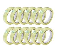 GTSE - Ruban adhésif transparent - 24 mm x 66 m - emballage de cadeaux, maison, école, bureau - Lot de 12 rouleaux