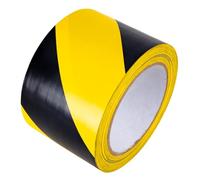 GTSE Ruban de Danger Noir et Jaune, 100 mm (4") x 33 m, Ruban adhésif Puissant d'avertissement/d'avertissement, Ruban de marquage au Sol, 1 Rouleau