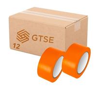 GTSE Ruban de Marquage au Sol Orange - 50 mm x 33 m - 0,15 mm d'épaisseur - Convient aux Pistes de Danse, Gymnases et Entrepôts - 12 Rouleaux