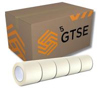 GTSE - Ruban de masquage large - 100 mm x 50 m - 5 rouleaux - Ruban de masquage pour protéger la surface lors de la peinture - Colle sans solvant