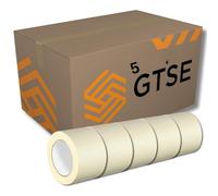 GTSE - Ruban de masquage large - 75 mm x 50 m - 5 rouleaux - Ruban de masquage pour protéger la surface lors de la peinture - Colle sans solvant