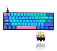 GTSP Gk61 Clavier de Jeu mécanique 60% SK61 personnalisé remplaçable à Chaud 60% avec Touches PBT rétroéclairé RVB NKRO Câble de Type C pour PS4 (Gateron Optique Jaune, Joker)