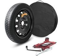 GTTCCG Roulette de Secours Adaptable Dacia 125/80R16 en Fer Noir pour Voiture - Kit Comprend Roulette, Sac, Cle, Cric - Encombrement Coffre 60 x 14 cm