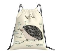 GTTDFASJ Anatomie d'un hérisson Sacs à dos décontractés et portables avec cordon de serrage Sac de sport Sacs à livres pour voyage école