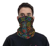 GTTDFASJ Bandanas Multifonctionnels brodé mexicain coloré à fleurs foulard imprimé écharpe multi-usages pour cyclisme unisexe pour adulte
