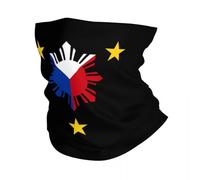 GTTDFASJ Bandanas Multifonctionnels Cache-cou 3 étoiles et un soleil drapeau des Philippines pour femmes et hommes protection solaire bandana d'hiver pour le ski