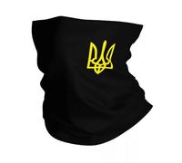 GTTDFASJ Bandanas Multifonctionnels d'hiver avec armoiries de l'Ukraine cache-cou coupe-vent écharpe pour le ski bandeau ukrainien Tryzub