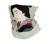 GTTDFASJ Bandanas Multifonctionnels Geisha Japonaise Et Son Chat De La Chance D'Hiver Bandeau Cache-Cou Des Femmes Des Hommes De Ski De Course Tube Écharpe Visage Bandana Guêtre