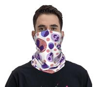 GTTDFASJ Bandanas Multifonctionnels Grand bandana à motif de globules blancs cache-cou imprimé masque écharpe couvre-chef chaud équitation unisexe adulte respirant