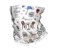GTTDFASJ Bandanas Multifonctionnels imprimé motif Paris couvre-cou foulard multifonction pour course à pied pour homme femme adulte hiver