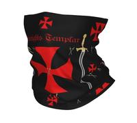 GTTDFASJ Bandanas Multifonctionnels Médiévale de l'Emblème des Templiers Bandana cache-Cou des Femmes des Hommes d'Hiver de Ski Tube Écharpe Guêtre Ordre du Temple de la Croix-Face de Couverture