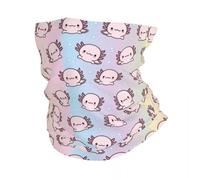 GTTDFASJ Bandanas Multifonctionnels Mignon Axolotl Bandana Cou Guêtre Imprimé Salamandre Animal Wrap Écharpe Multi-usage-Masque Vélo Unisexe Adulte Toute la Saison