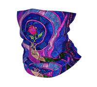 GTTDFASJ Bandanas Multifonctionnels rose La Belle et la Bête pour femme et homme cache-cou écharpe de randonnée ski musical romantique fantastique film