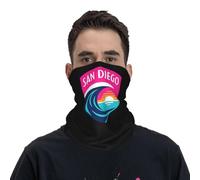GTTDFASJ Bandanas Multifonctionnels San Diego Wave imprimé pour le cou foulard couvre-chef multi-usages sports de plein air unisexe pour adultes toutes saisons