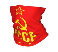 GTTDFASJ Bandanas Multifonctionnels URSS le Marteau Et la Faucille CCCP Drapeau Bandeau cache-Cou de la Randonnée à Vélo Tube Écharpe Communiste de l'Union Soviétique Face Bandana Guêtre