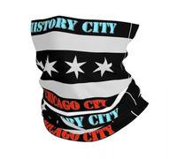 GTTDFASJ Bandanas Multifonctionnels Ville De Chicago, À L'Histoire De La Ville De Chicago Bandana Drapeau Couverture Du Cou Imprimé Visage Écharpe Cagoule De Vélo Pour Hommes Femmes Adultes Machine