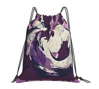 GTTDFASJ Monster Hunter Rise Mizutsune Kanji Icon Sacs à dos Mode Portable Sacs à cordon Sac de sport Sacs d'école pour homme Femme