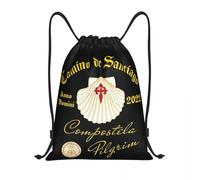 GTTDFASJ Sac à dos à cordon pour le chemin de Saint-Jacques-de-Compostelle, pour femmes et hommes, sac de sport, sac à dos portable en coquillages festonnés