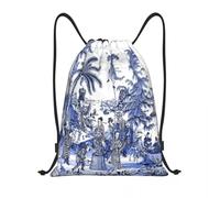 GTTDFASJ Sac à dos léger en saule chinois bleu de Delft pour femme et homme, motif paysage chinois, idéal pour le sport, la gym ou le rangement