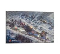 GTTHOK Poster vintage de la Seconde Guerre mondiale soviétique Yak-3e avion de chasse décoratif sur toile 20 x 30 cm