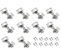 GTV - 10 charnières hydrauliques ECHC, Twin - Charnière avec amortissement - Butée centrale - Plaque de montage H = 0 avec vis européennes - Fermeture silencieuse - Charnière de meuble - Charnière de