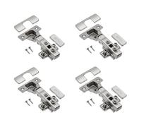 GTV 4 charnières hydrauliques ECHC, superposables - Charnière avec amortissement - Butée d'angle - Plaque de montage H = 0 avec vis européennes - Fermeture silencieuse - Charnière de meuble -