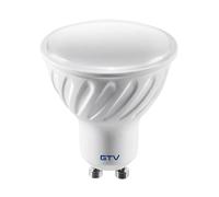 GTV Ampoule LED GU10 LD-PC6010-30, 5,6W équivalent 36W, 410 Lumens, Lumière Blanc Chaud 3000K, Angle Large 120, Spot Non Dimmable pour Plafonnier et Rail, Blanc