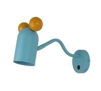 GTV - Applique murale MOUSE avec interrupteur, 9485, max. 250 V, 50/60 Hz, 1 ampoule E27, max. 25 W, IP20, diamètre : 8 cm, bleue, pour enfants