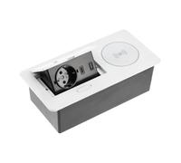 GTV AVARO Plus, chargeur à induction 5 W, USB-A et USB-C, taille compacte, couleurs : blanc, noir, aluminium, idéale pour le bureau à domicile et les locaux commerciaux