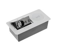 GTV AVARO Plus - Prise de meuble compacte avec chargeur à induction de 5 W - USB-A et USB-C - Disponible en blanc, noir, aluminium - Idéale pour le bureau à domicile et les bureaux