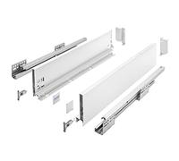 GTV AXIS PRO - Glissières de tiroir à extension complète - Blanc - Charge maximale : 40 kg - Systèmes Push to Open - Accès extérieur - Largeur : 350 mm - Hauteur : 120 mm