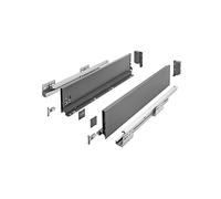 GTV AXIS PRO - Rails de tiroir à extension complète - Anthracite - Charge maximale : 40 kg - Systèmes Push to Open - Accès extérieur - Largeur : 400 mm - Hauteur : 120 mm