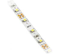 GTV Bande LED Flash 2835MW 50 m 60 LED à intensité variable divisible tous les 5 cm 3,7 W 12 V CC 8 mm de large Blanc chaud 3200 K