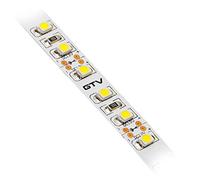 GTV Bande lumineuse LED Flash 3528-2 m - 120 LED/m - Blanc chaud - 3200 K - 9,6 W/m - 12 V CC - IP20-550 lm/m - 8 mm de large - Avec mini AMP Easy Click