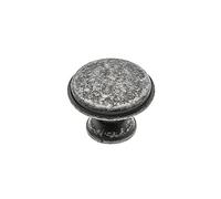 GTV - Bouton Cento Argent vieilli Ø 28 mm I Boutons de meuble avec vis I Boutons ronds pour armoire de cuisine Bouton de porte Bouton de tiroir Poignée I Coquillage : galvanisé, peint
