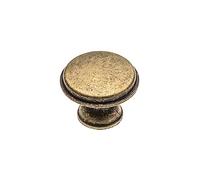 GTV - Bouton CENTO vieux laiton Ø 28 mm I Boutons de meubles avec vis I Boutons d'armoire ronds Boutons de cuisine Boutons de porte Bouton de tiroir Poignée I Coquille: galvanisé, peint